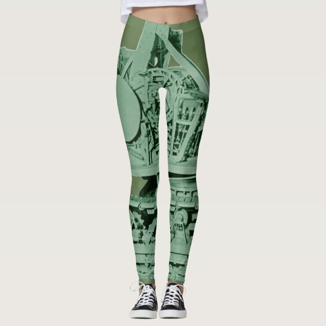 Leggings Robotique Métal Machinerie Vert industriel (Devant)