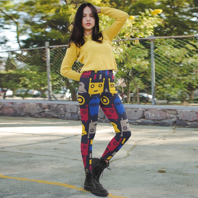 Leggings robots de dessins animés colorés (Créateur téléchargé)