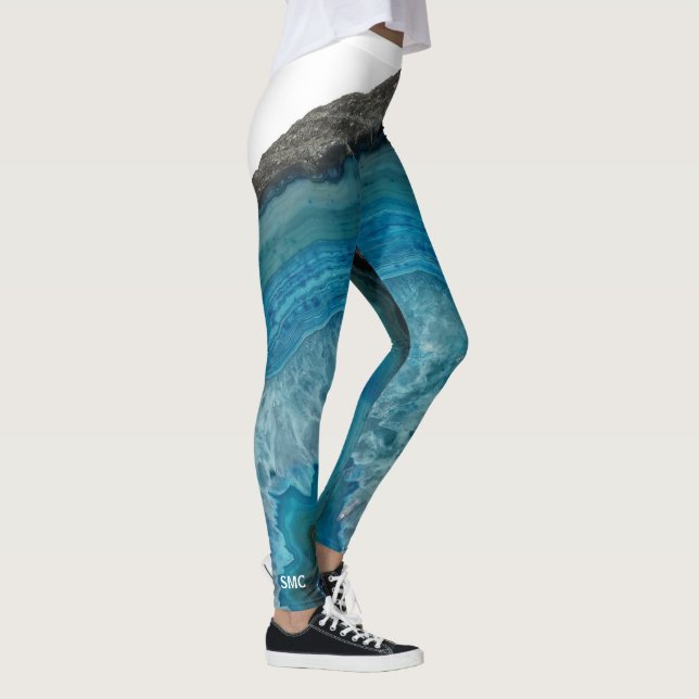 Leggings Roche bleue moderne fraîche de pierre gemme (Droite)
