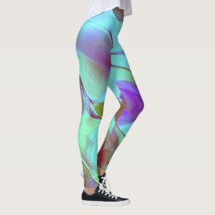 Leggings Roche polie en violet chromé