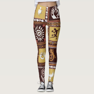 Leggings Rock Art Imitation : Motif Vintage.
