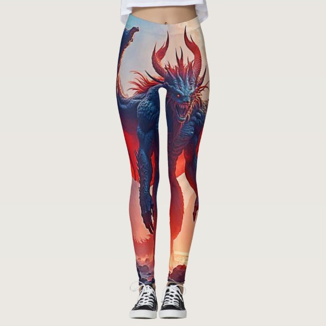Leggings Roi Démon : Art de l'Ombre du Dragon Éternel (Devant)