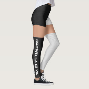Leggings Roller Derby Red White Booty Shorts Chaussettes No