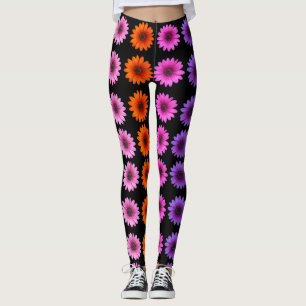 Leggings Romantique Floral Saint Valentin Noir