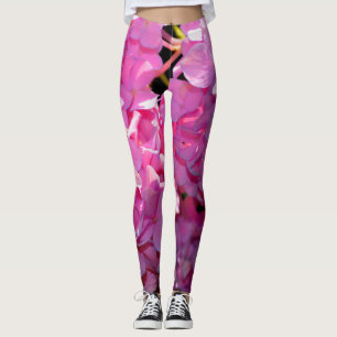 Leggings Romantique rose floral élégant hydrangeas