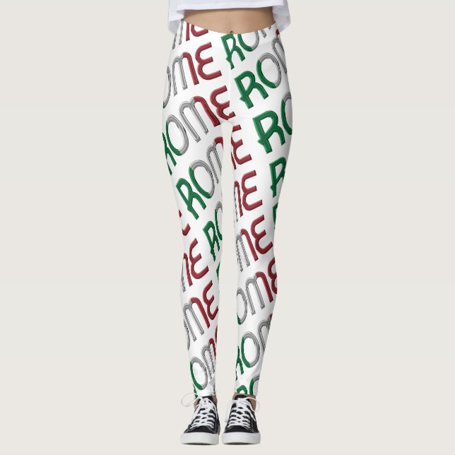 Leggings Rome Italie Drapeau italien Couleurs Typographie M (Devant)