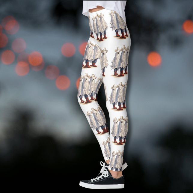 Leggings Rootin Tootin Spookin Western Ghosts Texte personn (Matching items available in the collection)