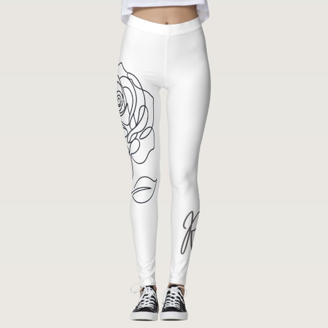 Leggings Rosa Minimalist Line Art (Devant)