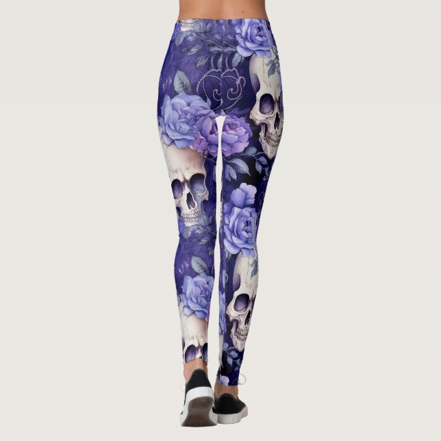 Leggings Rosas violetas con calaveras (Dos)