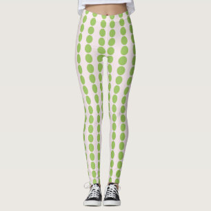 Leggings Rose Avec Polka-Dots Vert
