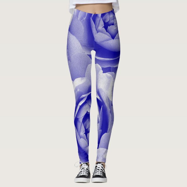 Leggings Rose bleu (Devant)