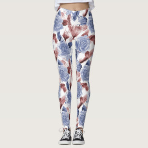 Leggings Rose Bleu/Aquarelle Bronze Légendes femmes