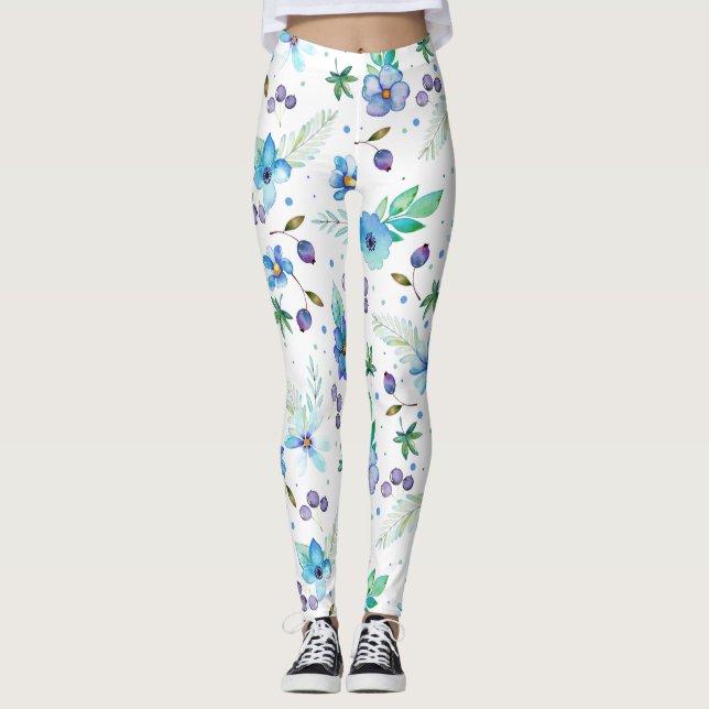 Leggings Rose bleue (Devant)