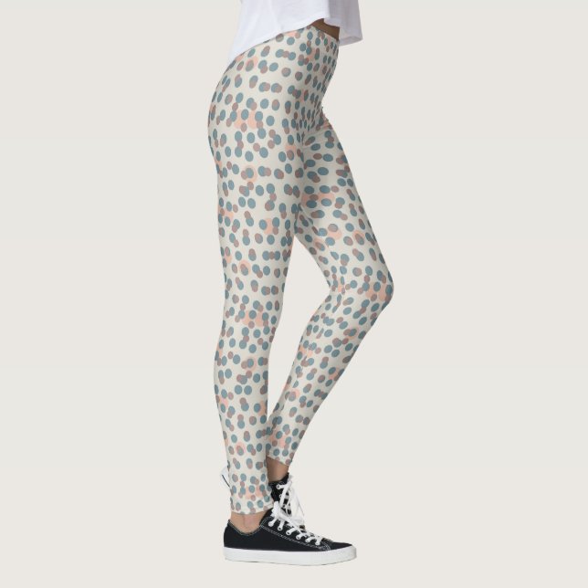 Leggings Rose bleue et points pêche (Droite)