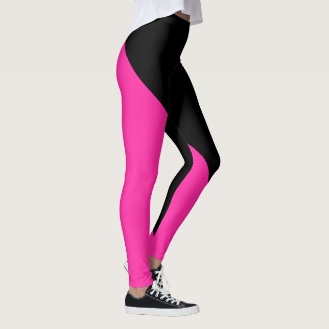 Leggings Rose Chaud et Noir (Droite)