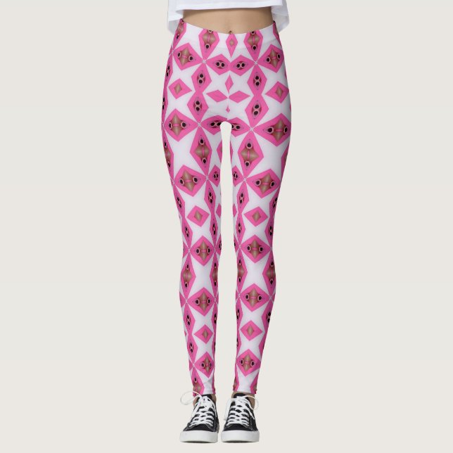 Leggings rose coloré abstrait (Devant)