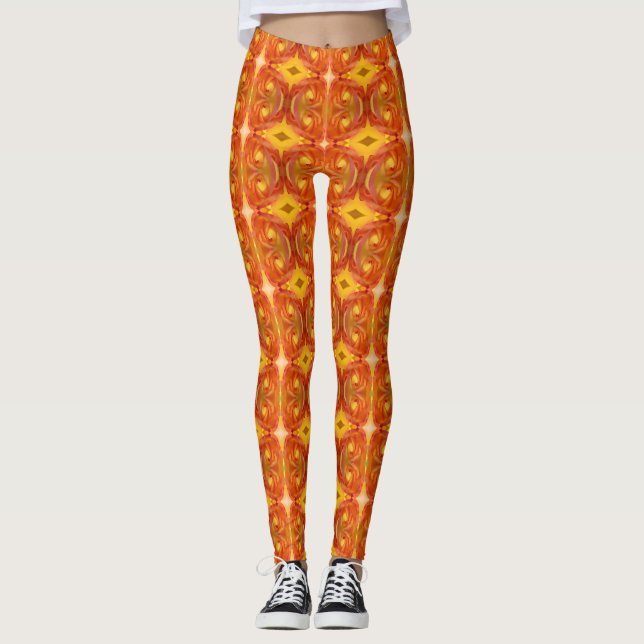 Leggings Rose de la paix Ikat 8 (Devant)