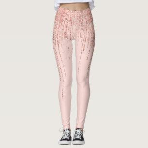 Leggings Rose de luxe Gold Sparkly Glitter Fringe