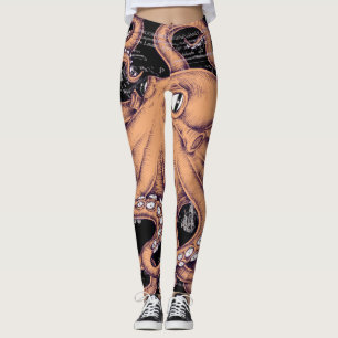 Leggings Rose de Tentacles d'octopus orangés