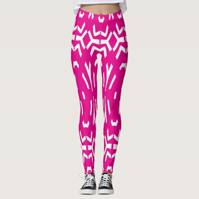 Leggings rose élégant "Ratti_Creative_Arts" (Devant)