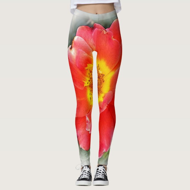 Leggings Rose en automne (Devant)