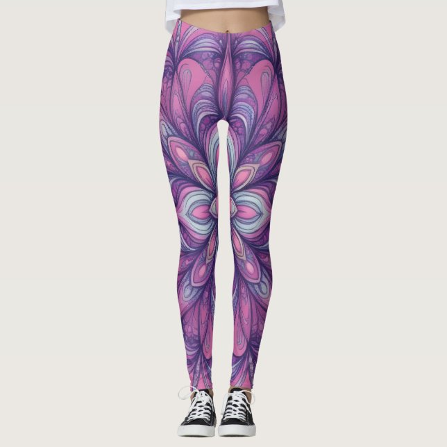 Leggings Rose en fleurs (Devant)