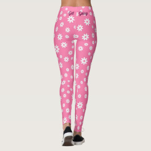 Leggings Rose et blanc