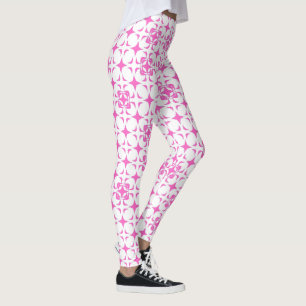 Leggings Rose et Blanc Élégance Rustique