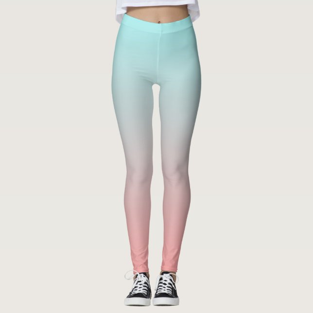 Leggings Rose et Bleu Ombré Agréablement (Devant)