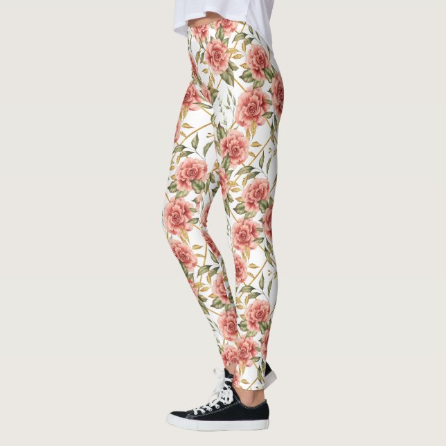 Leggings Rose et feuille (Gauche)