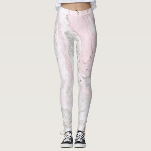 Leggings Rose et gris Faux Marbre Moderne