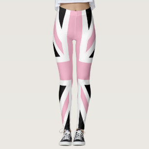 Leggings Rose et noir BRITANNIQUES de drapeau d'Union Jack
