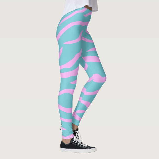 Leggings Rose et votre motif de rayure de tigre de couleur (Droite)
