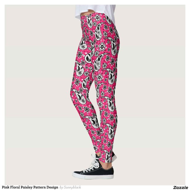 Leggings Rose Floral Paisley Design Motif (Créateur téléchargé)