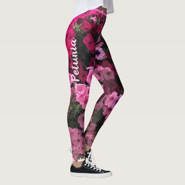 Leggings Rose florale Purples Jardin vert Personnaliser (Droite)