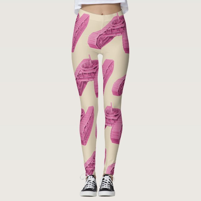 LEGGINGS ROSE GEARS MÉCANIQUES RÉSERVE DE MACHINES INDUSTRI (Devant)