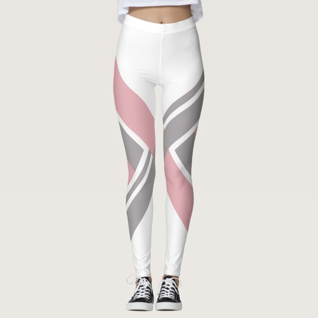 Leggings Rose géométrique (Devant)