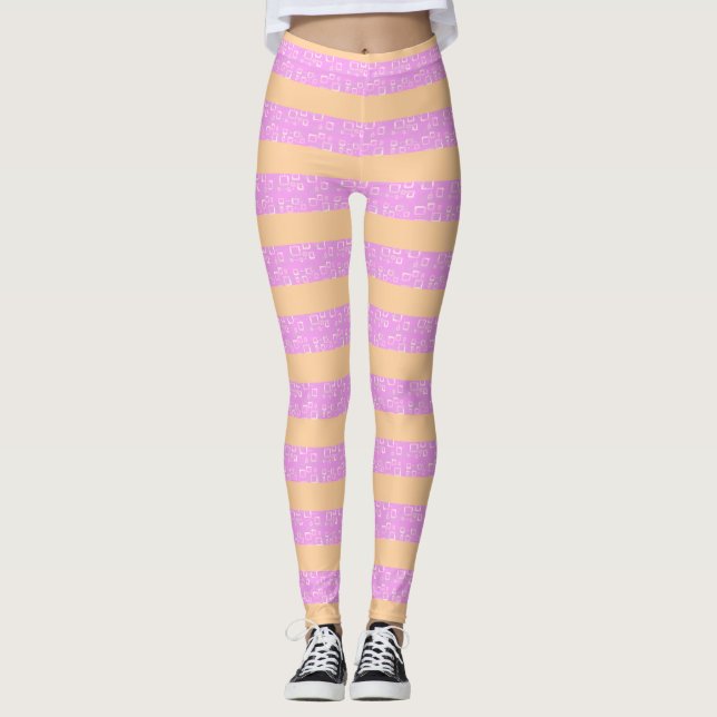 Leggings Rose Géométrique  (Devant)
