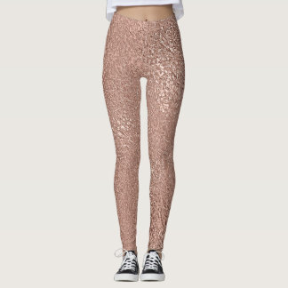 Leggings Rose Gold Faux Metallic