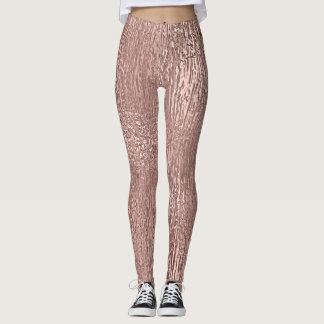 Leggings Rose Gold Faux Metallic Streak