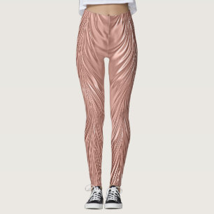 Leggings Rose Gold Faux Metalll Swirl