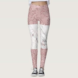 Leggings Rose Gold Modern Glam Marbre & Parties scintillant