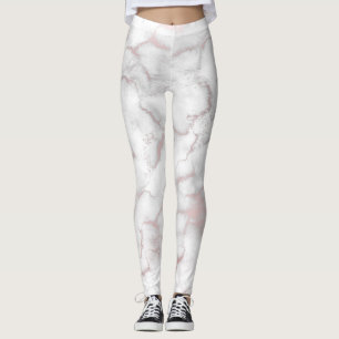 Leggings Rose Gold Rose Marbre Moderne Chic Tendance