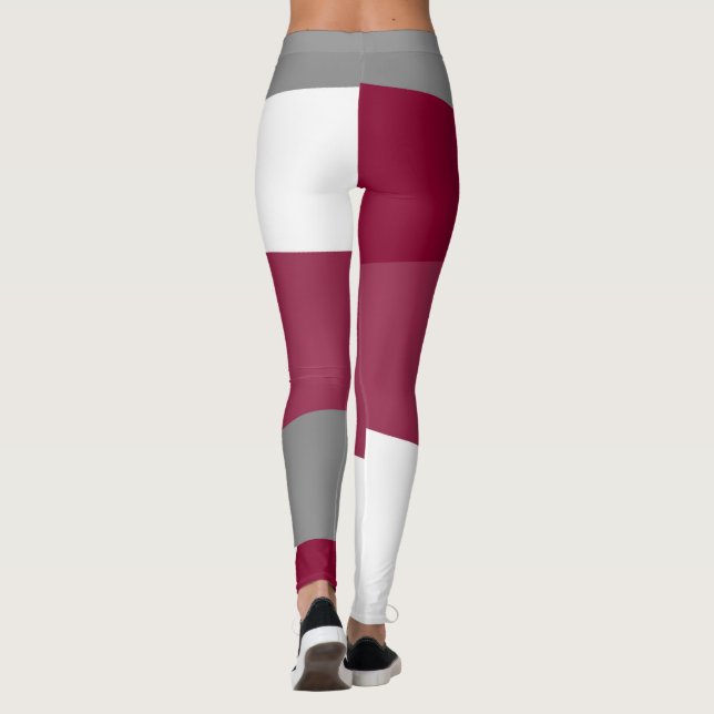 Leggings Rose Gris et Blanc   (Dos)