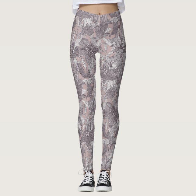 Leggings rose lily raisin (Devant)