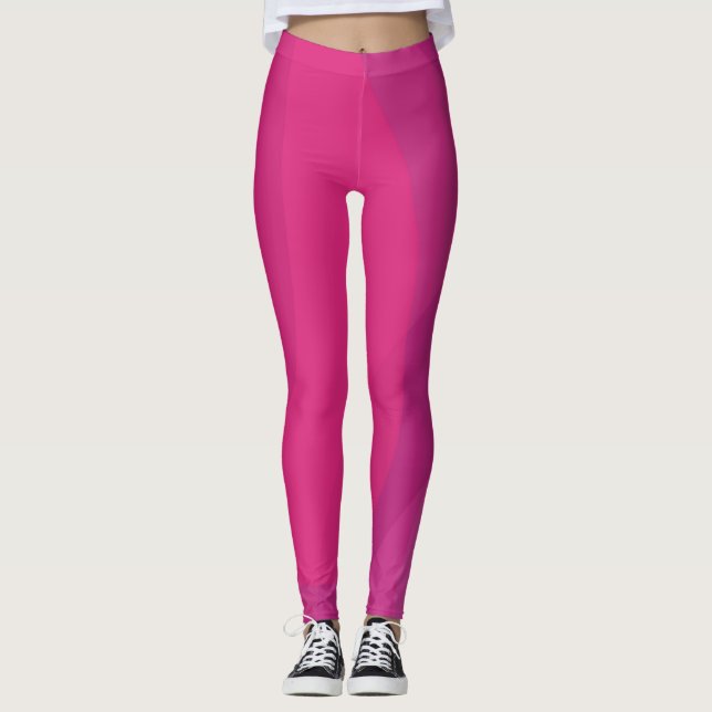 Leggings rose, moderne, cool, tendance illustration ondulée (Devant)