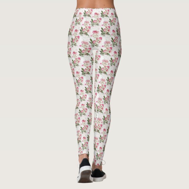 Leggings Rose, moderne, floral, moderne, tendance, vintage, (Dos)