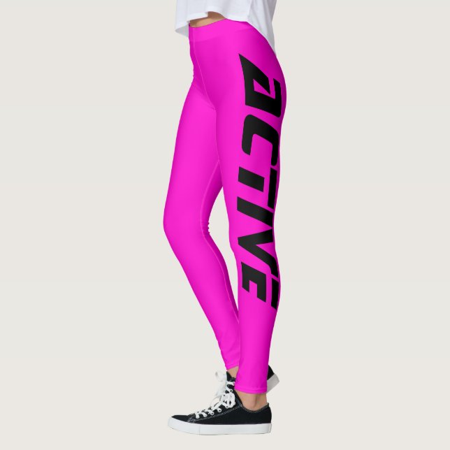 Leggings Rose Néon Sport Actif (Gauche)