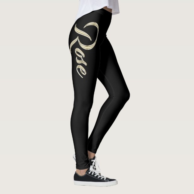 Leggings Rose or blanc écriture Hose (Droite)