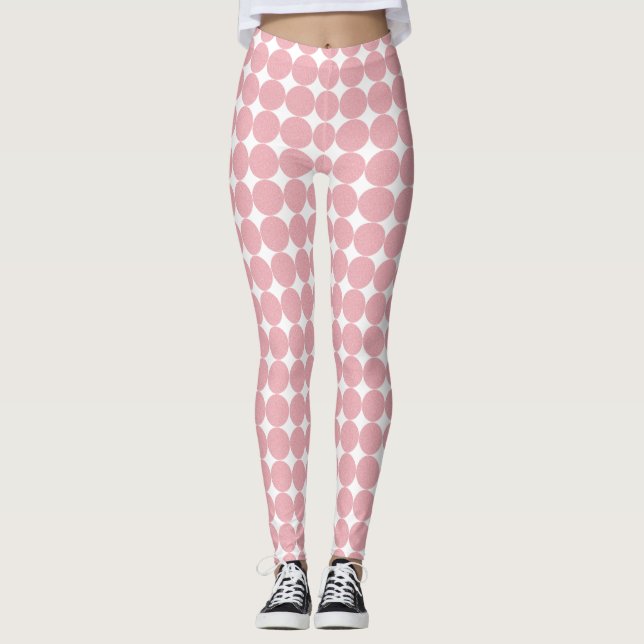 Leggings Rose or blanc moderne tendance Modèle élégant (Devant)